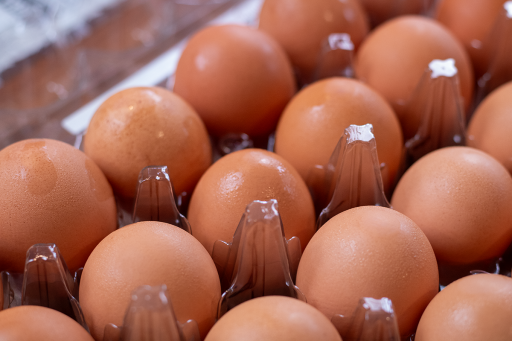 Brown Eggs in a carton.